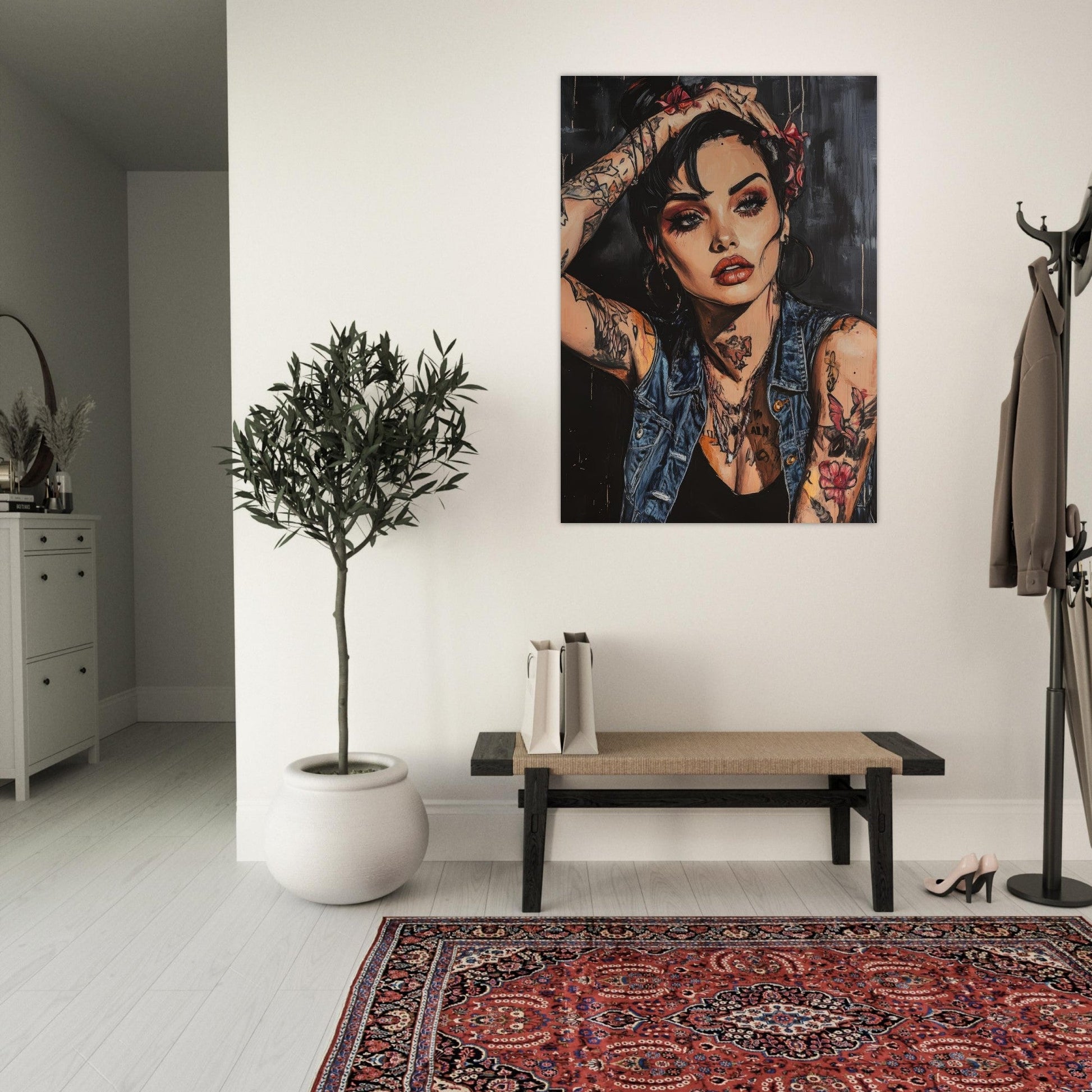 Denim tattooed woman poster - Sillystroke