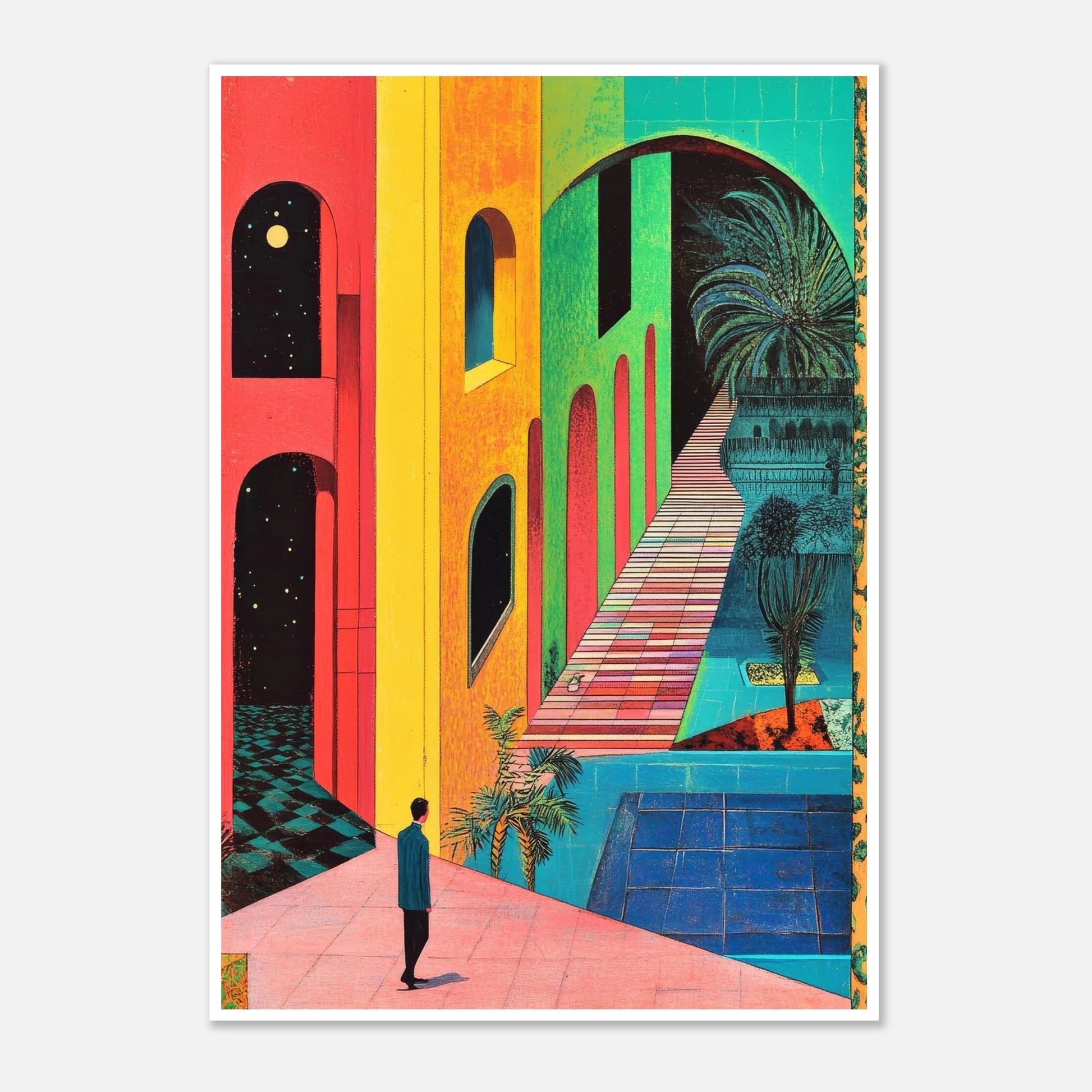 Dreamlike architectural cityscape poster - Sillystroke
