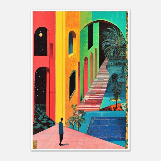 Dreamlike architectural cityscape poster - Sillystroke