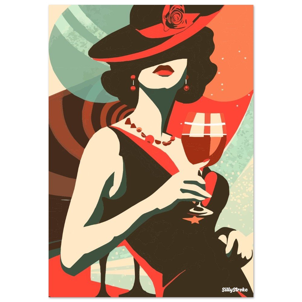 Elegant woman retro poster - Sillystroke