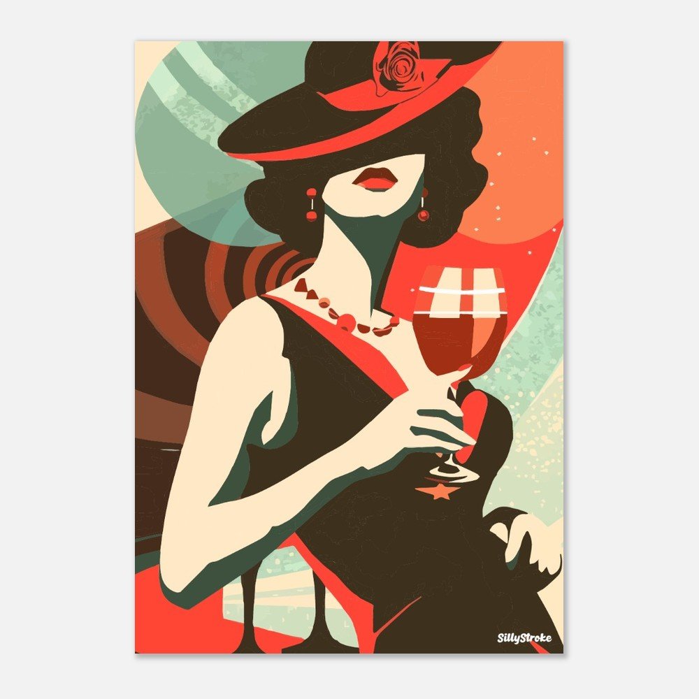 Elegant woman retro poster - Sillystroke