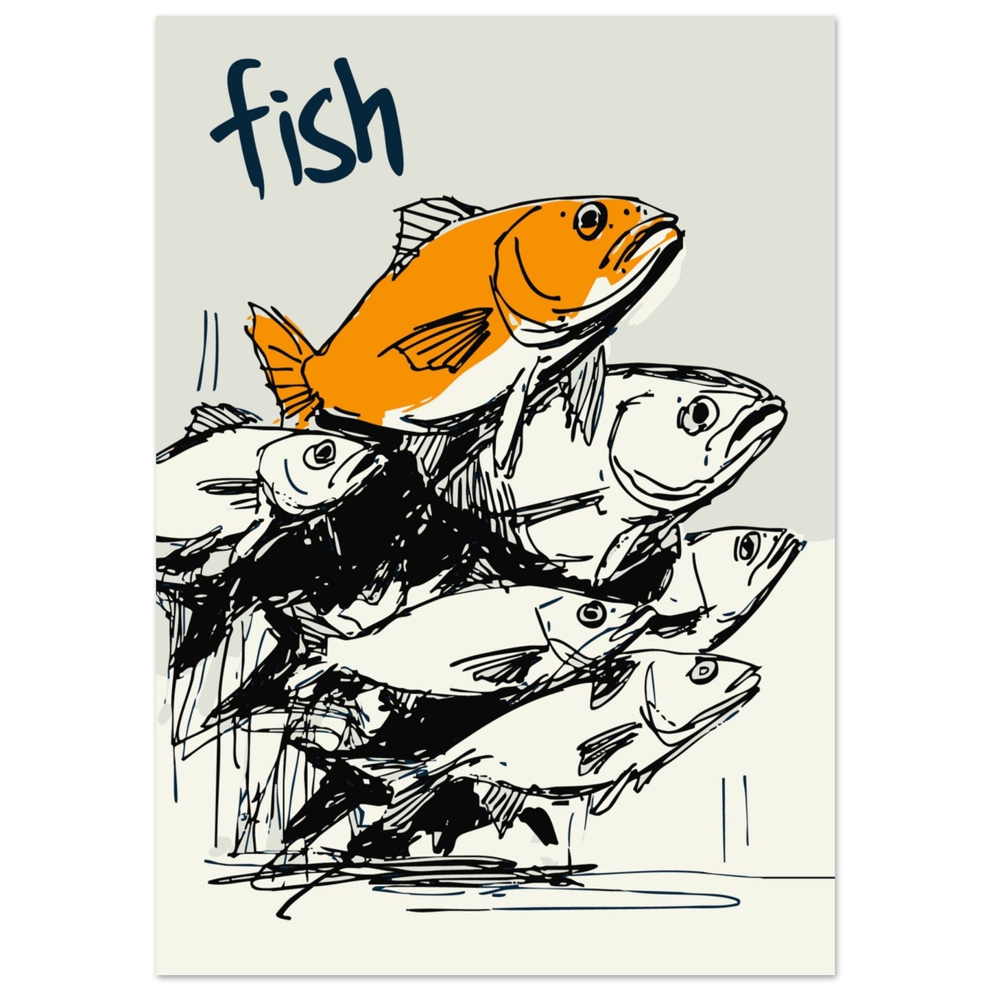Fish illustration poster - Sillystroke