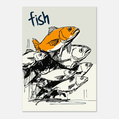 Fish illustration poster - Sillystroke
