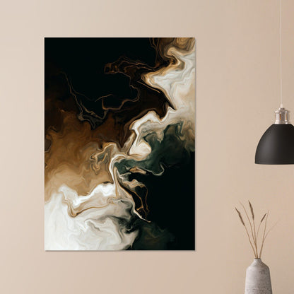 Gilded Drift Fluid Abstraction Poster - Sillystroke