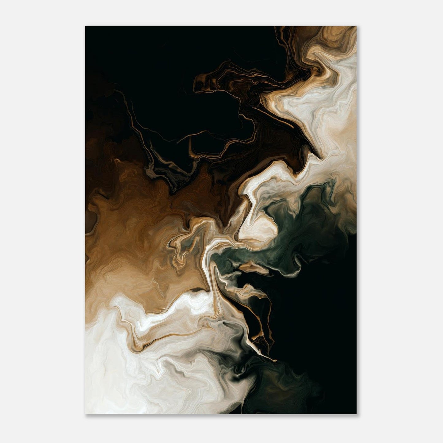 Gilded Drift Fluid Abstraction Poster - Sillystroke