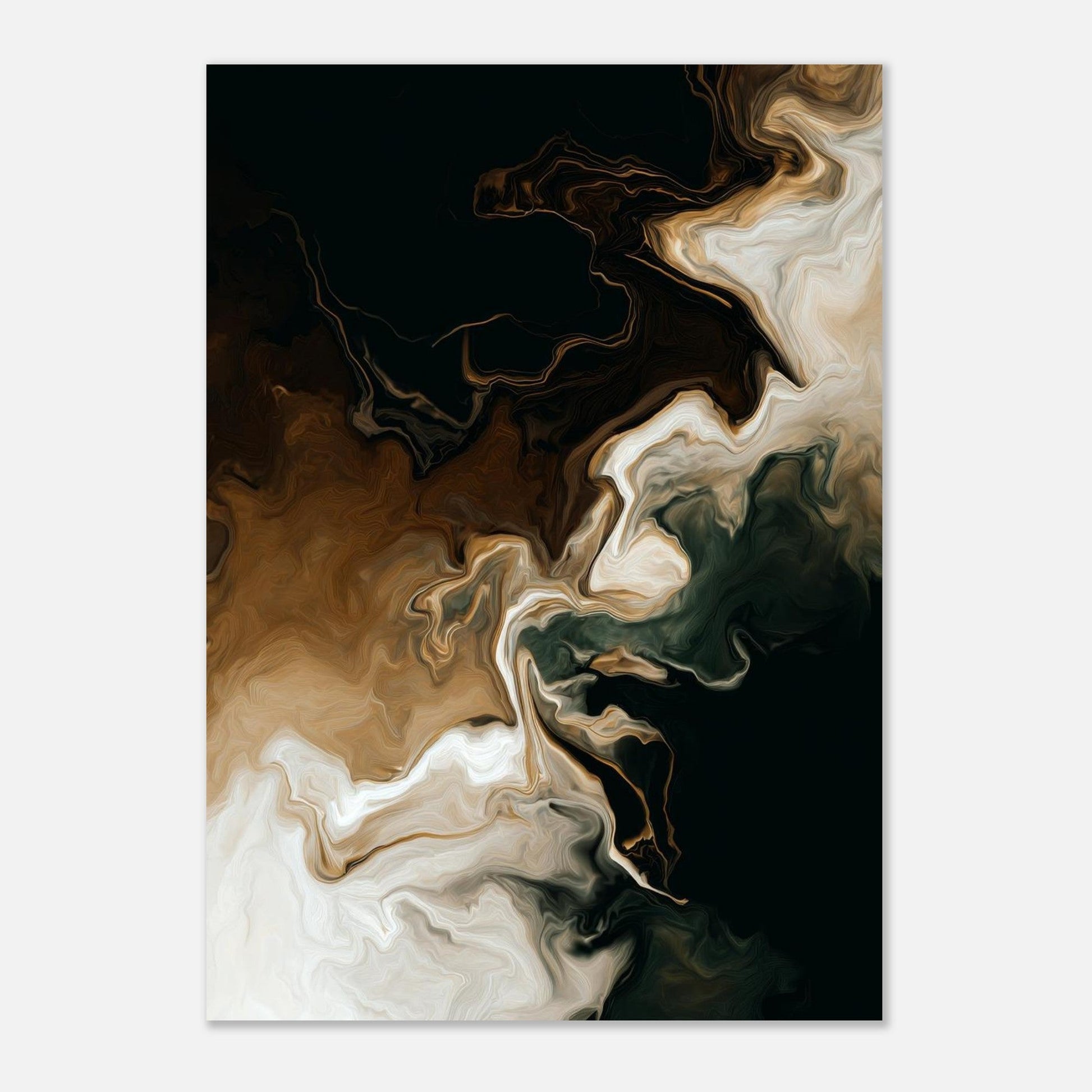 Gilded Drift Fluid Abstraction Poster - Sillystroke