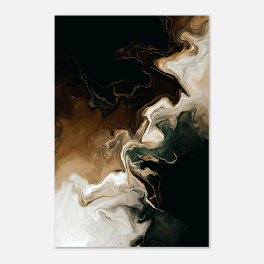 Gilded Drift Fluid Abstraction Poster - Sillystroke