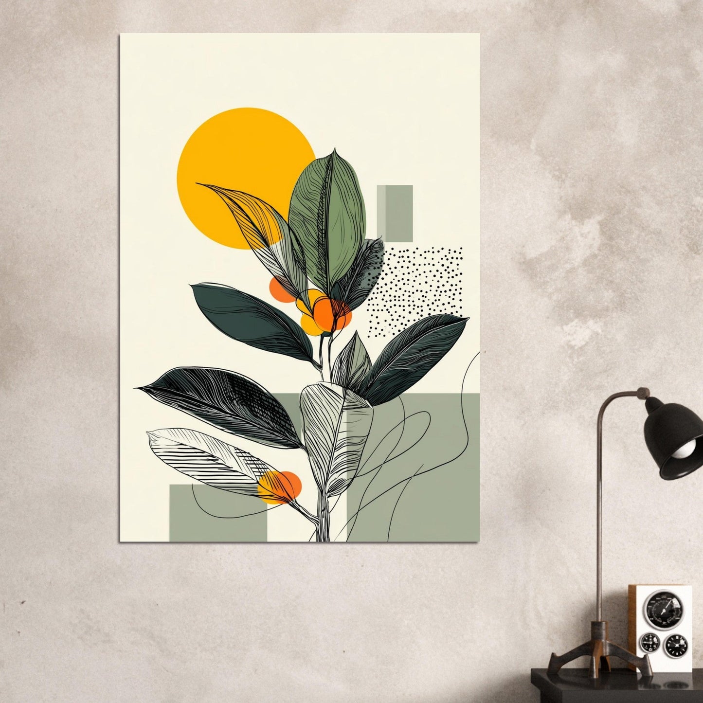 Green leaves illustration poster - Sillystroke