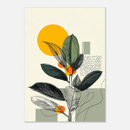 Green leaves illustration poster - Sillystroke