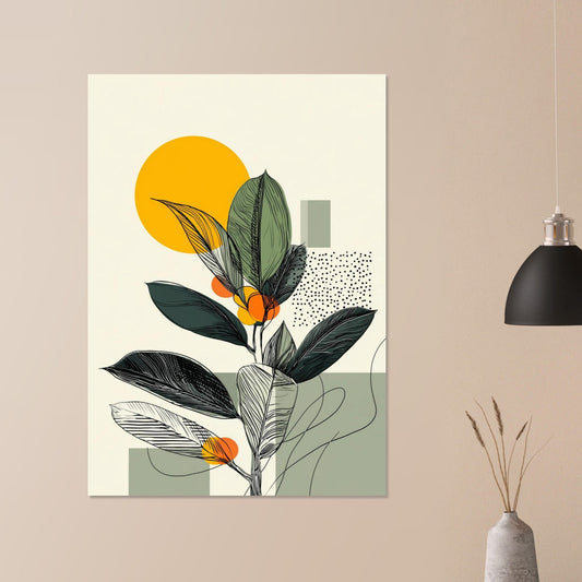 Green leaves illustration poster - Sillystroke