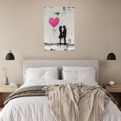 Heart balloon love poster - Sillystroke