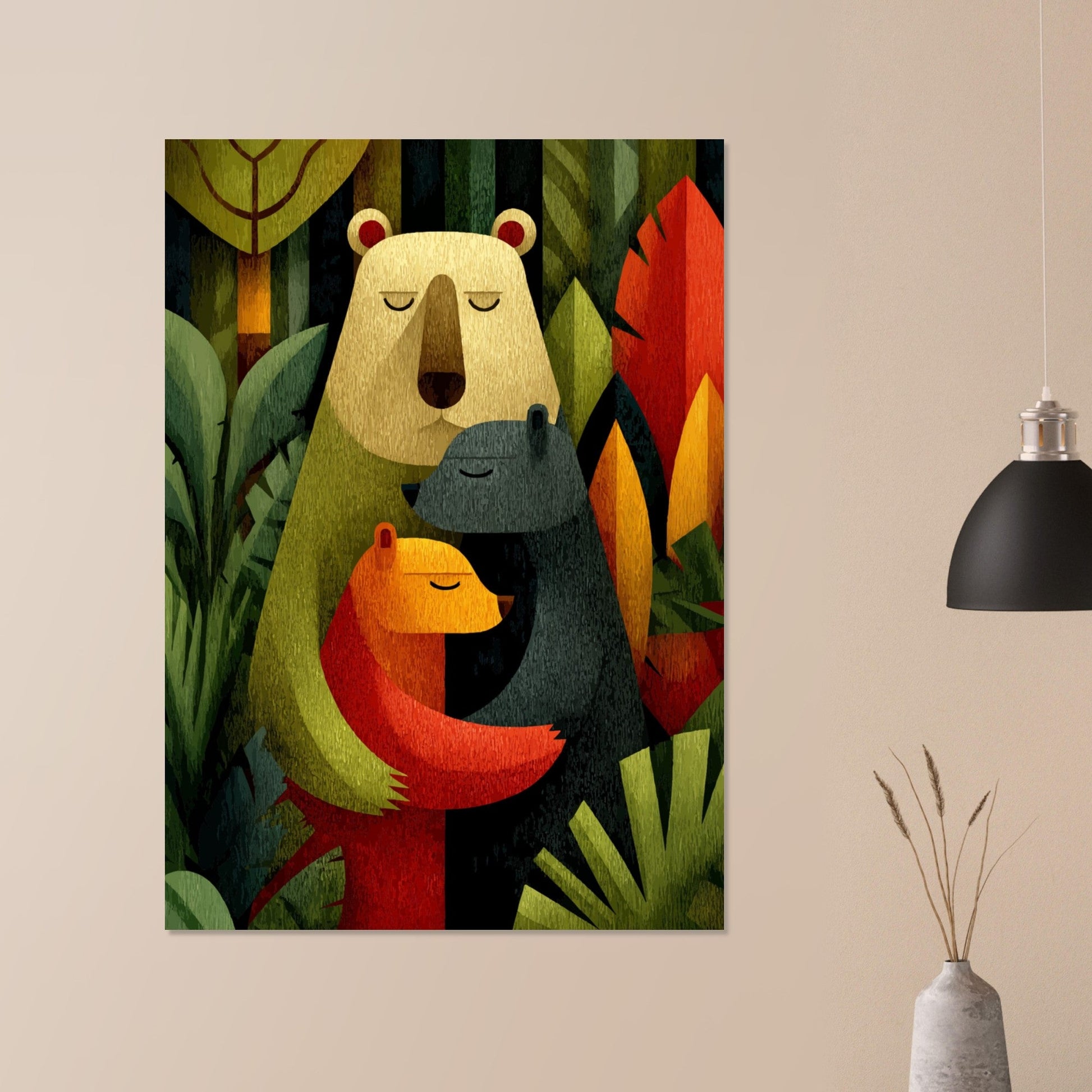 Heartwarming Bear Family Poster - Sillystroke