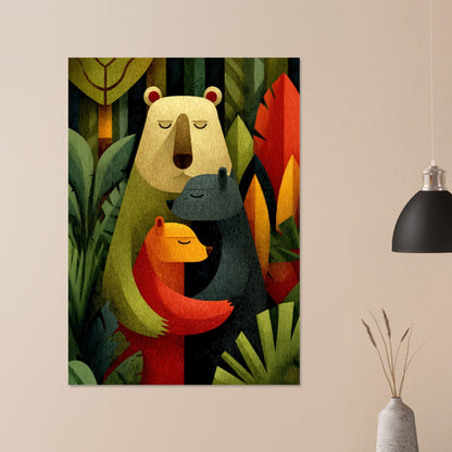 Heartwarming Bear Family Poster - Sillystroke