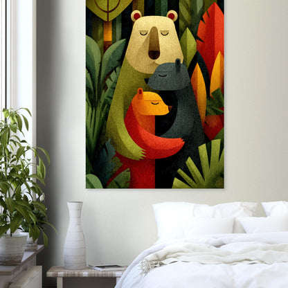 Heartwarming Bear Family Poster - Sillystroke