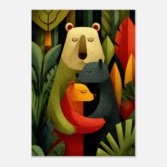 Heartwarming Bear Family Poster - Sillystroke