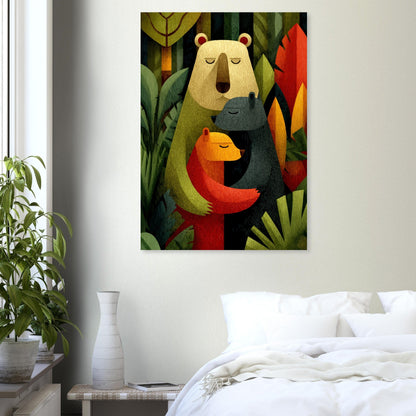Heartwarming Bear Family Poster - Sillystroke