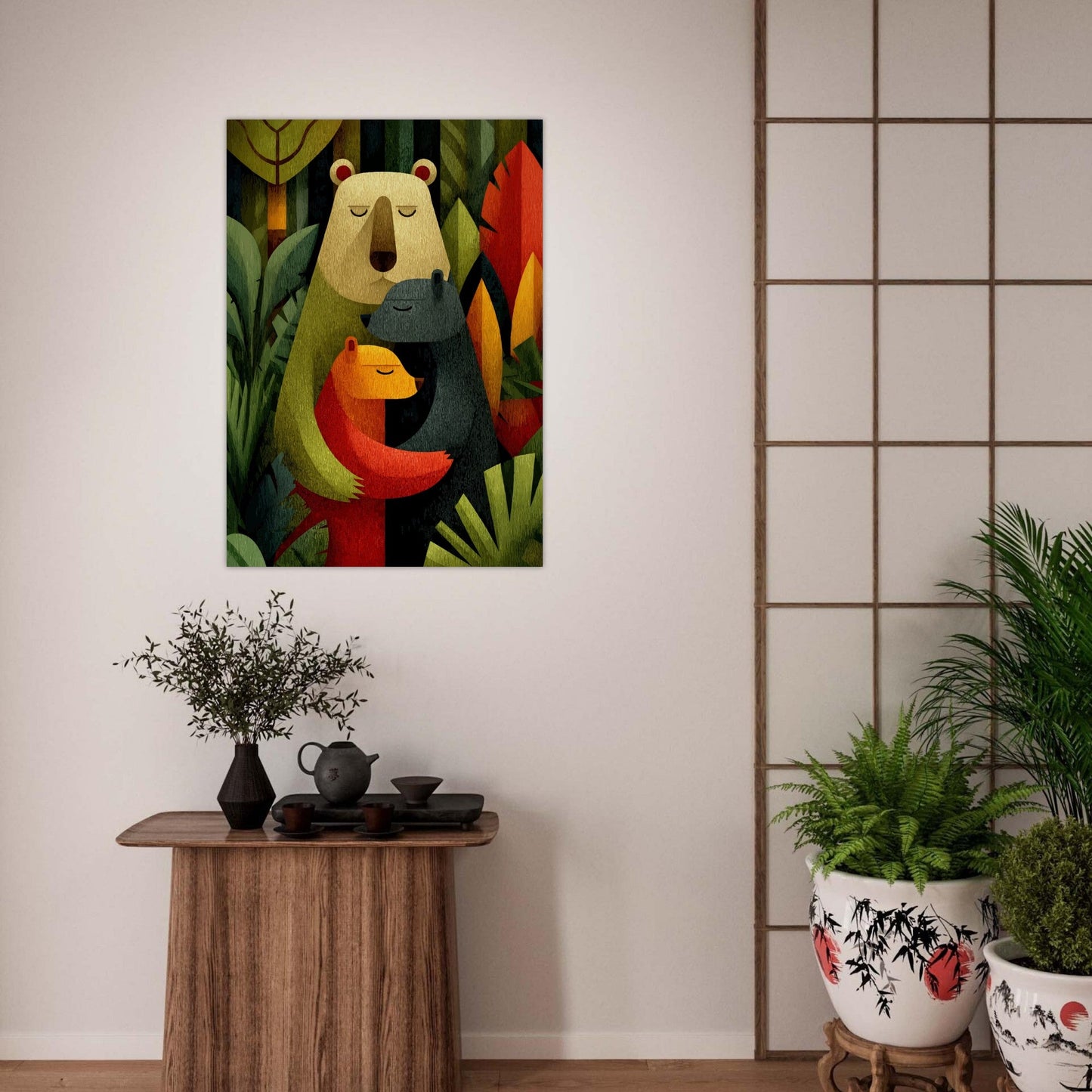 Heartwarming Bear Family Poster - Sillystroke