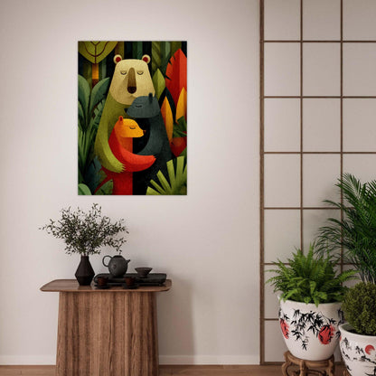 Heartwarming Bear Family Poster - Sillystroke