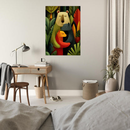Heartwarming Bear Family Poster - Sillystroke