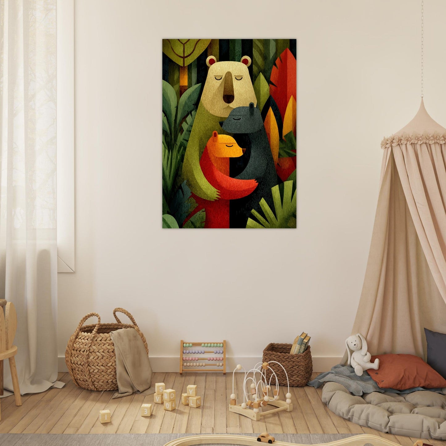 Heartwarming Bear Family Poster - Sillystroke