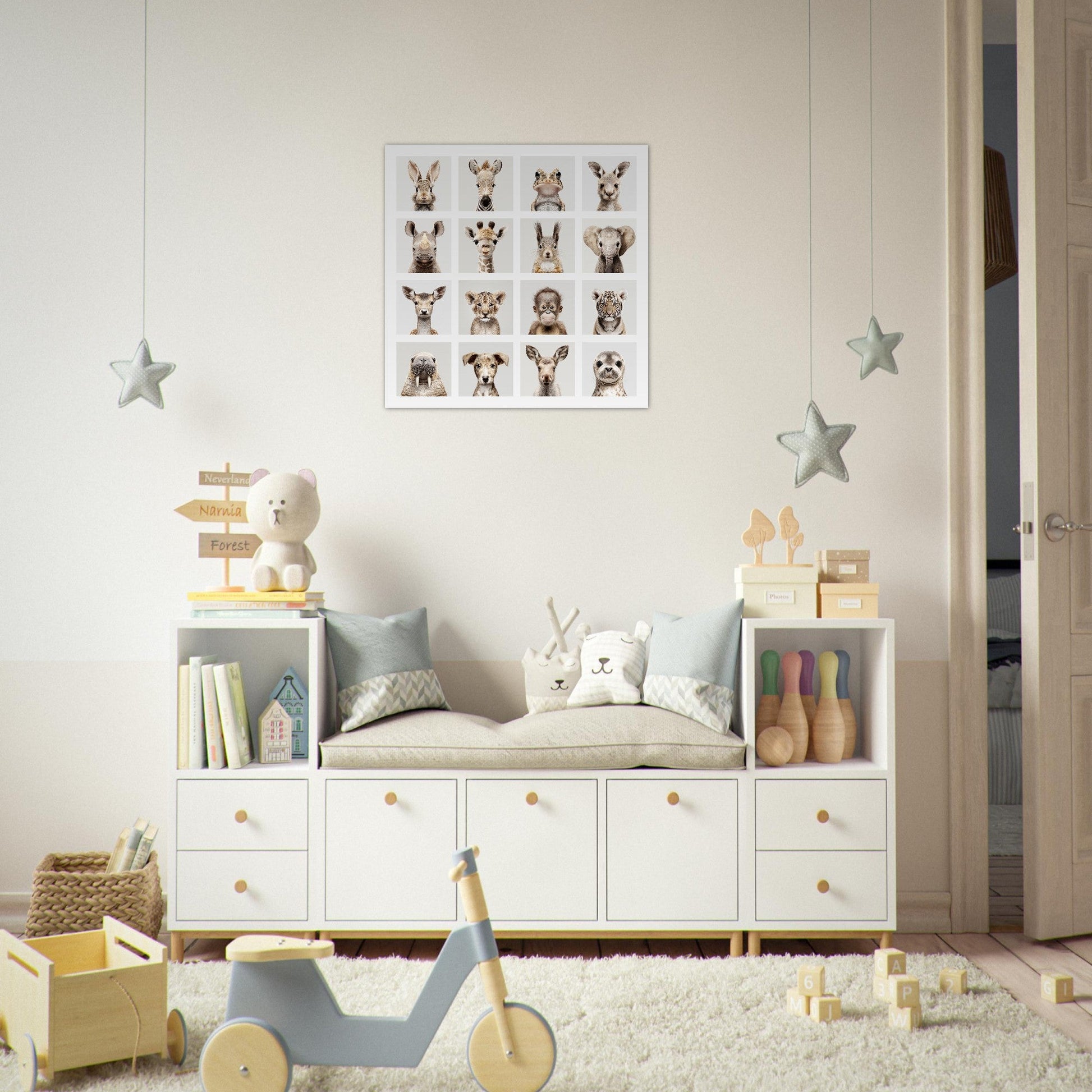 Modern animal portraits poster - Sillystroke