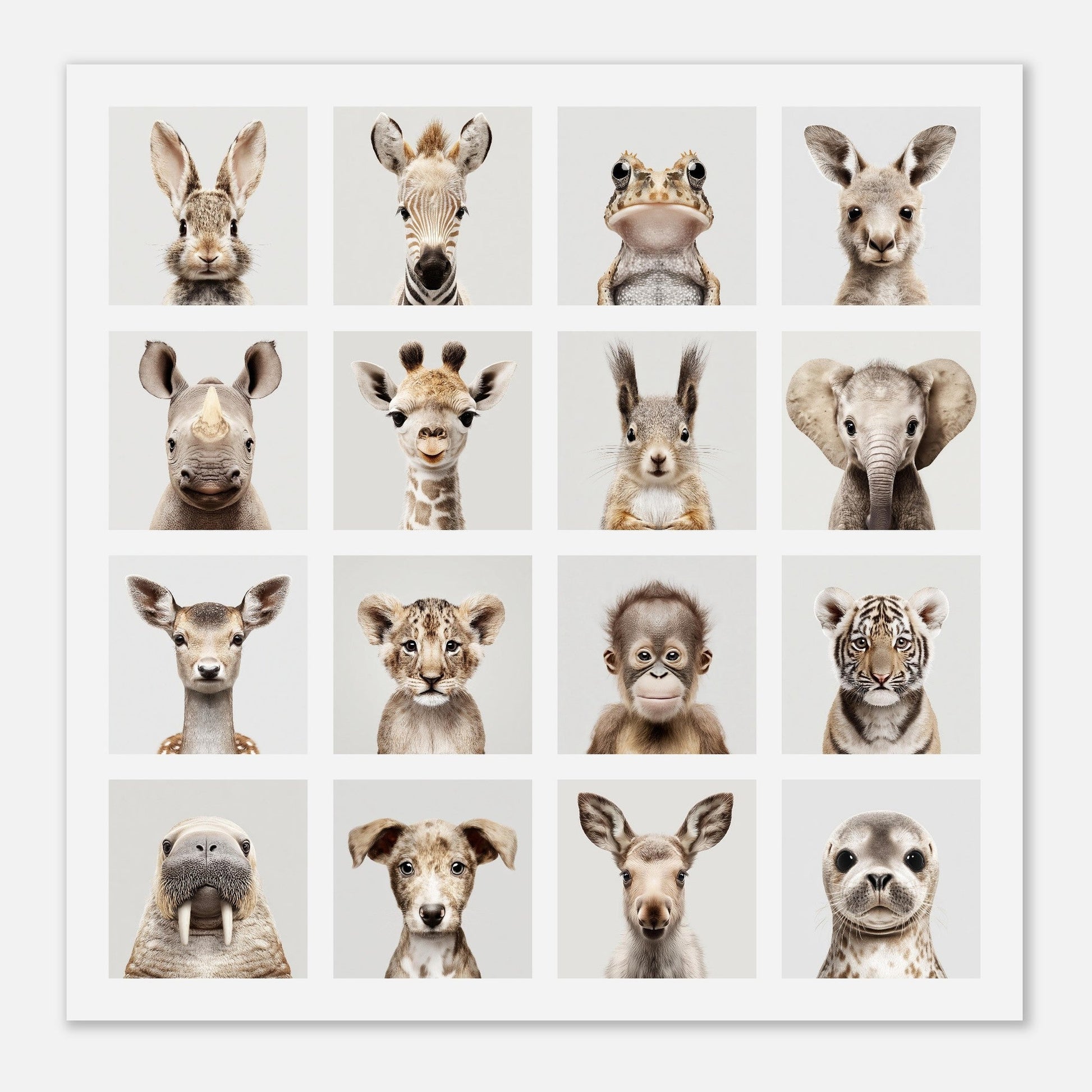 Modern animal portraits poster - Sillystroke