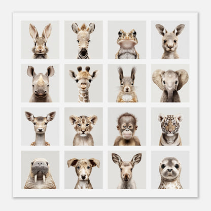 Modern animal portraits poster - Sillystroke