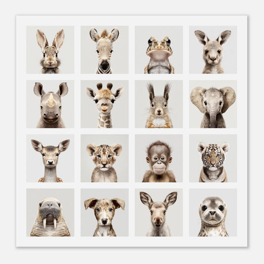 Modern animal portraits poster - Sillystroke