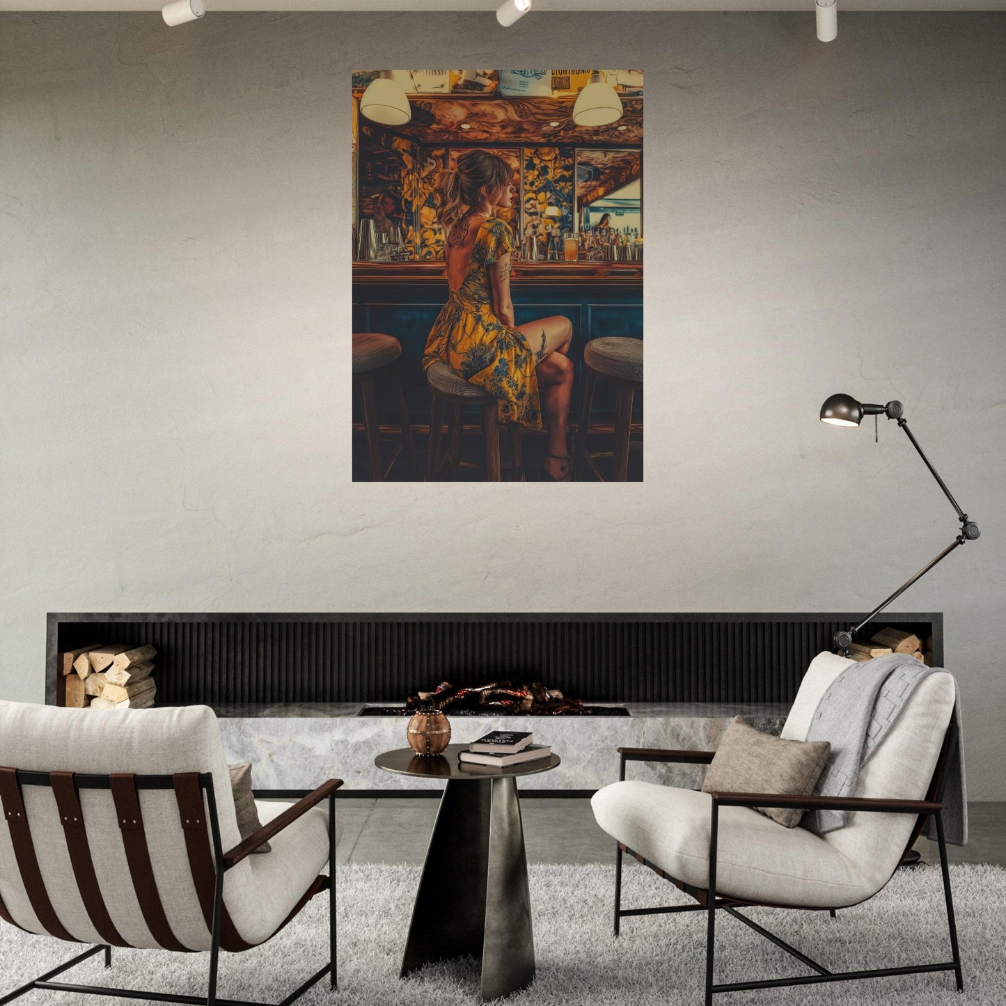 Modern Vintage Woman Bar Poster - Sillystroke