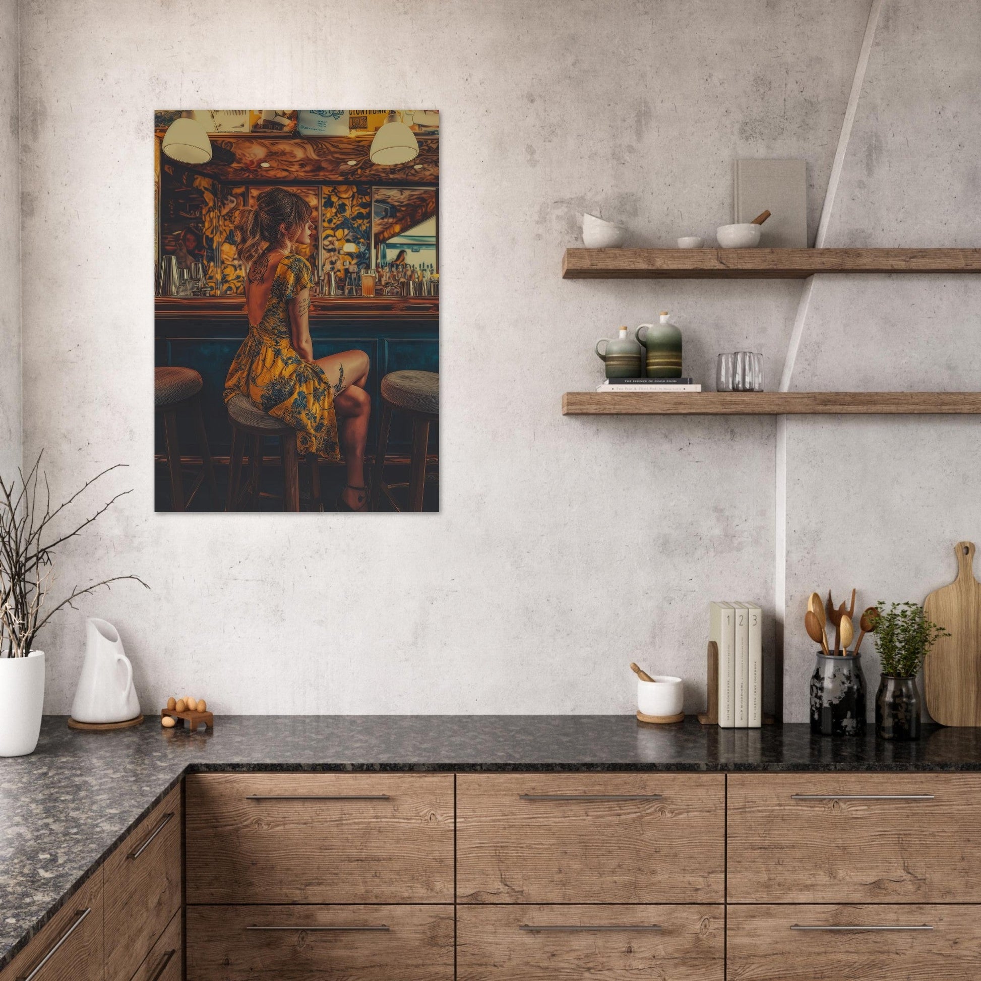 Modern Vintage Woman Bar Poster - Sillystroke