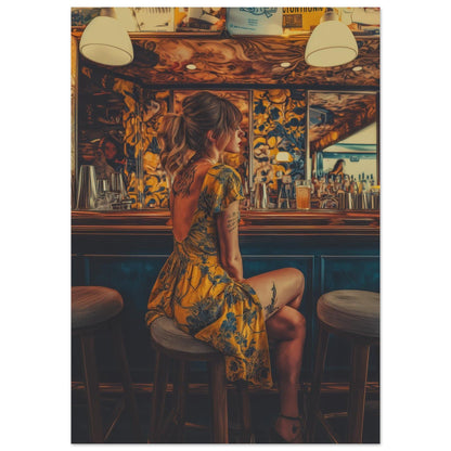 Modern Vintage Woman Bar Poster - Sillystroke