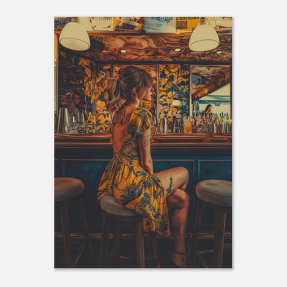 Modern Vintage Woman Bar Poster - Sillystroke