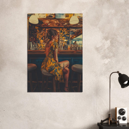 Modern Vintage Woman Bar Poster - Sillystroke