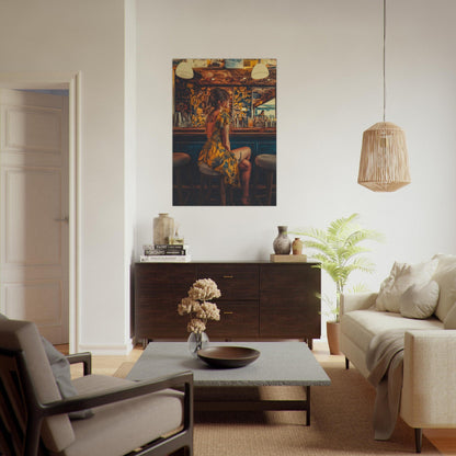 Modern Vintage Woman Bar Poster - Sillystroke