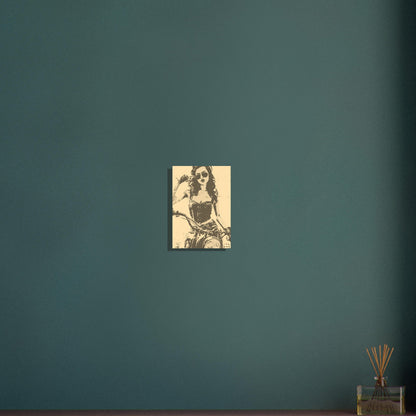 Motorcycle vintage girl poster - Sillystroke