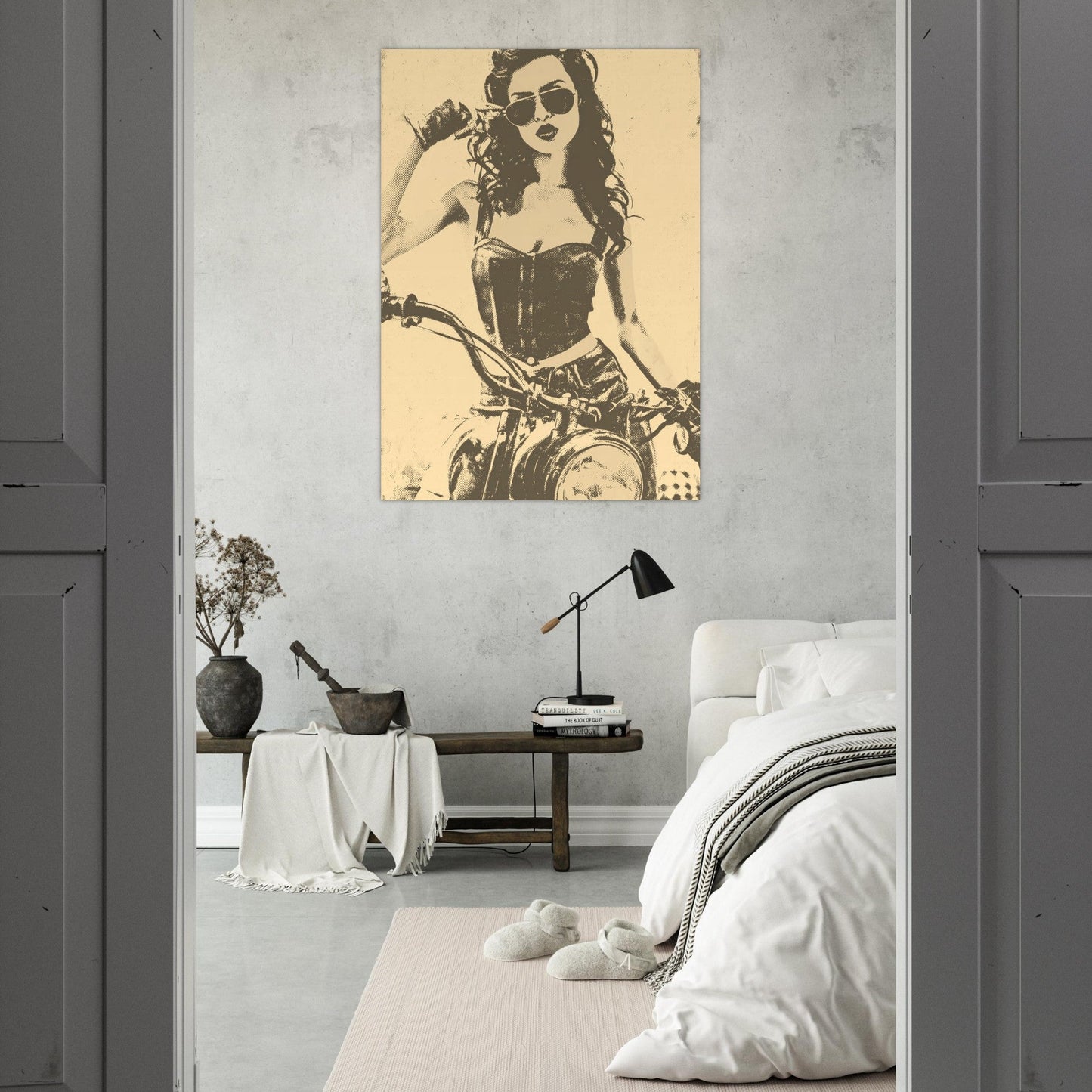 Motorcycle vintage girl poster - Sillystroke