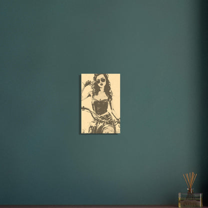 Motorcycle vintage girl poster - Sillystroke