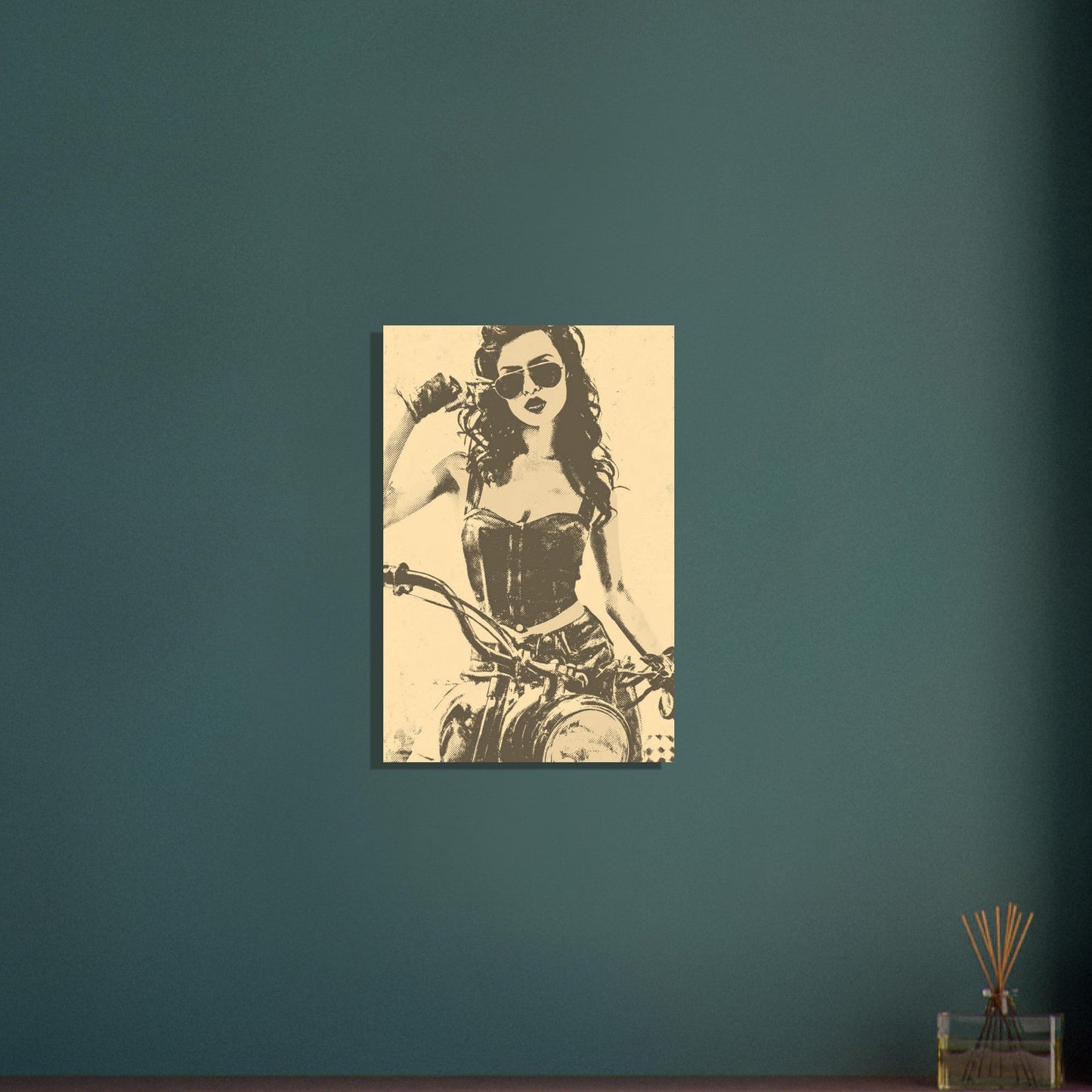 Motorcycle vintage girl poster - Sillystroke