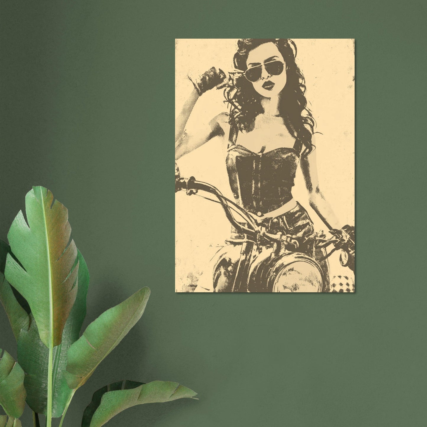 Motorcycle vintage girl poster - Sillystroke