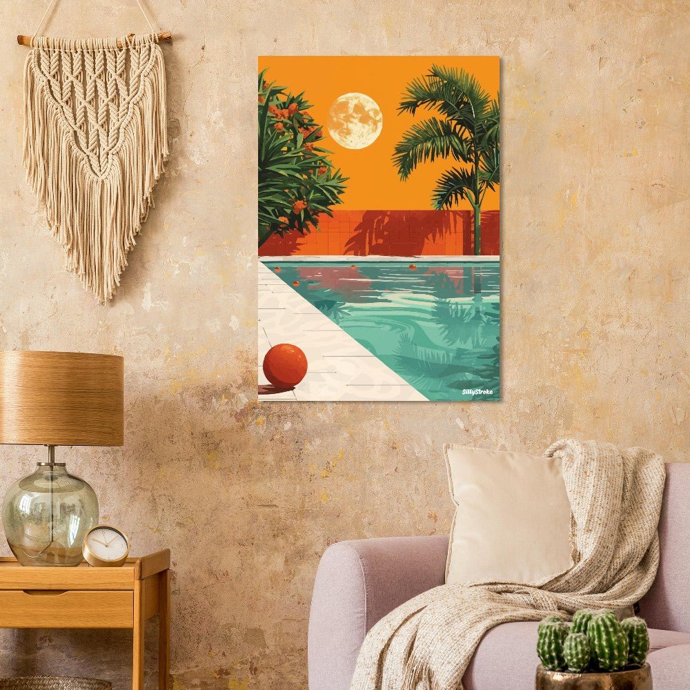 Pool moon poster - Sillystroke
