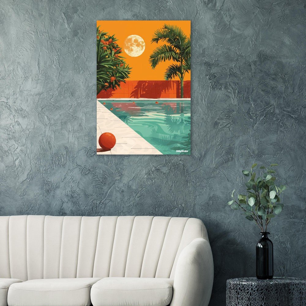 Pool moon poster - Sillystroke