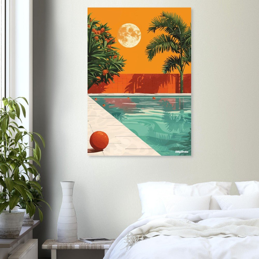 Pool moon poster - Sillystroke