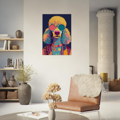 Retro 70s Pudel Poster - Sillystroke