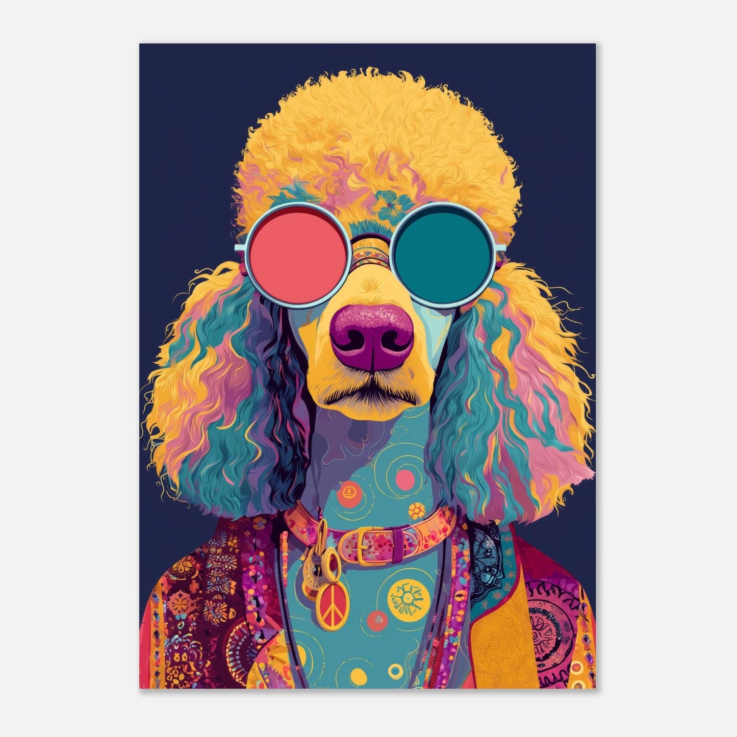 Retro 70s Pudel Poster - Sillystroke