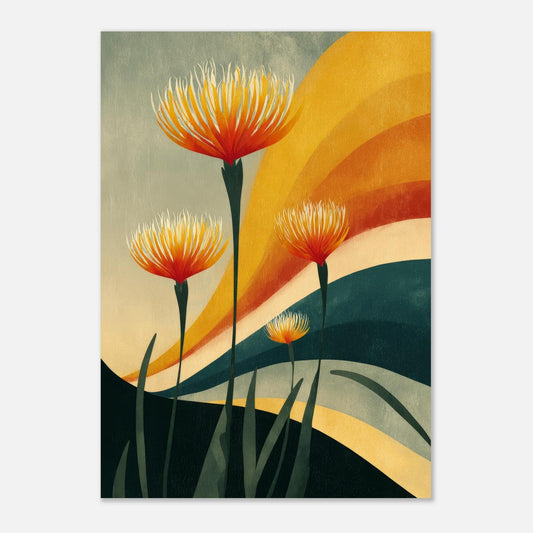 Retro flower illustration poster - Sillystroke