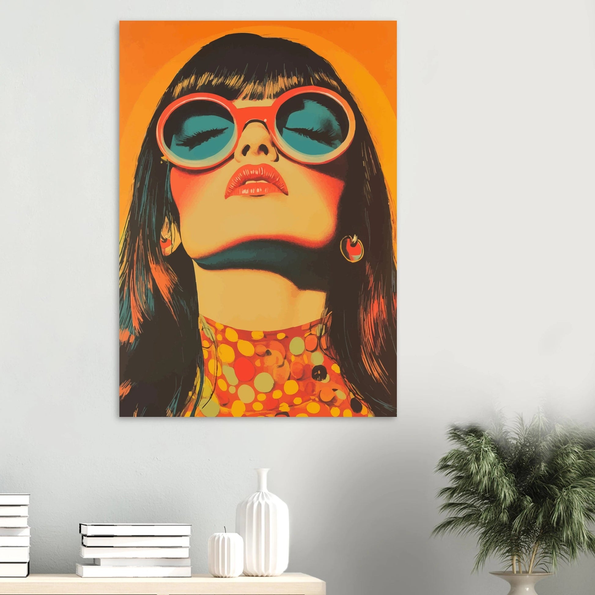 Retro woman sunbathing Poster - Sillystroke
