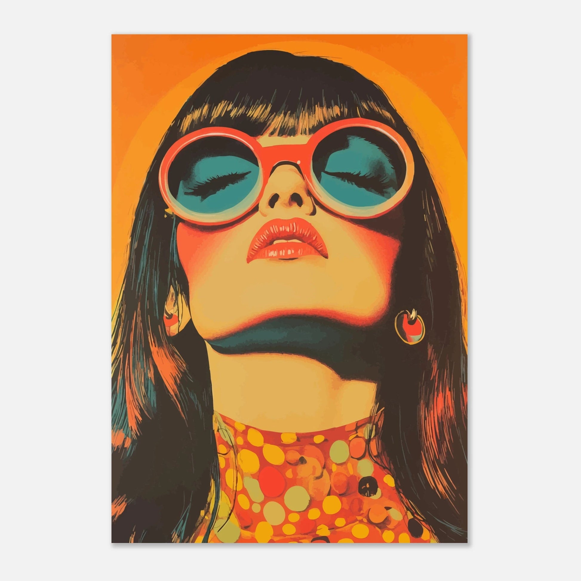 Retro woman sunbathing Poster - Sillystroke