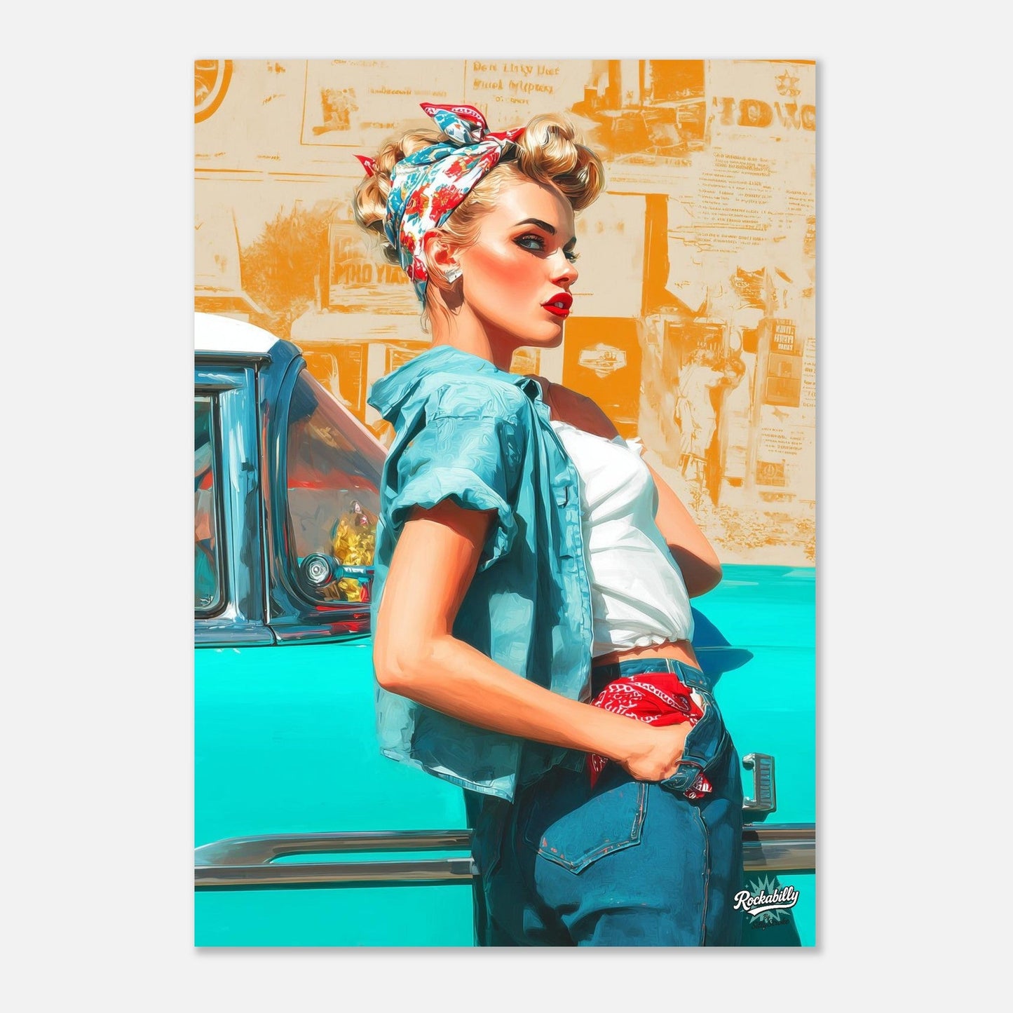 Rockabilly Poster - Vintage Wall Art - Design 2 of 20 - Sillystroke