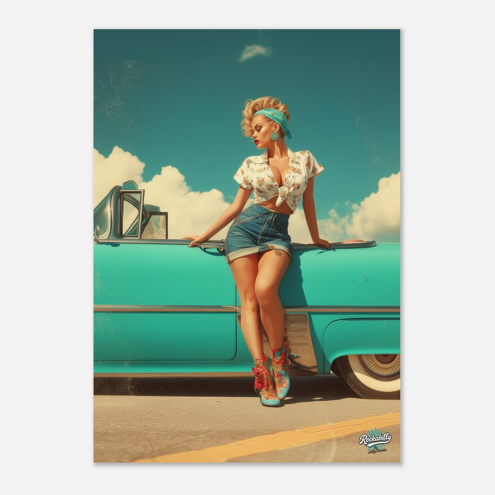 Rockabilly Poster - Vintage Wall Art - Design 7 of 20 - Sillystroke