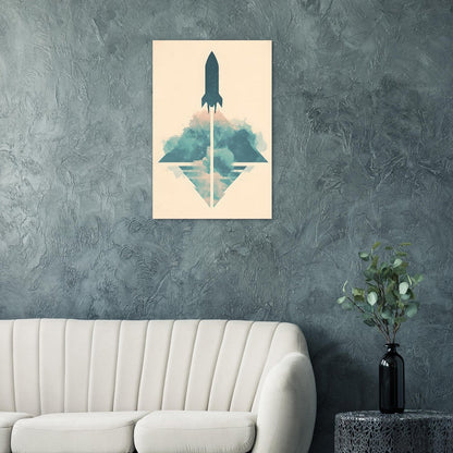 Rocket silhouette poster - Sillystroke